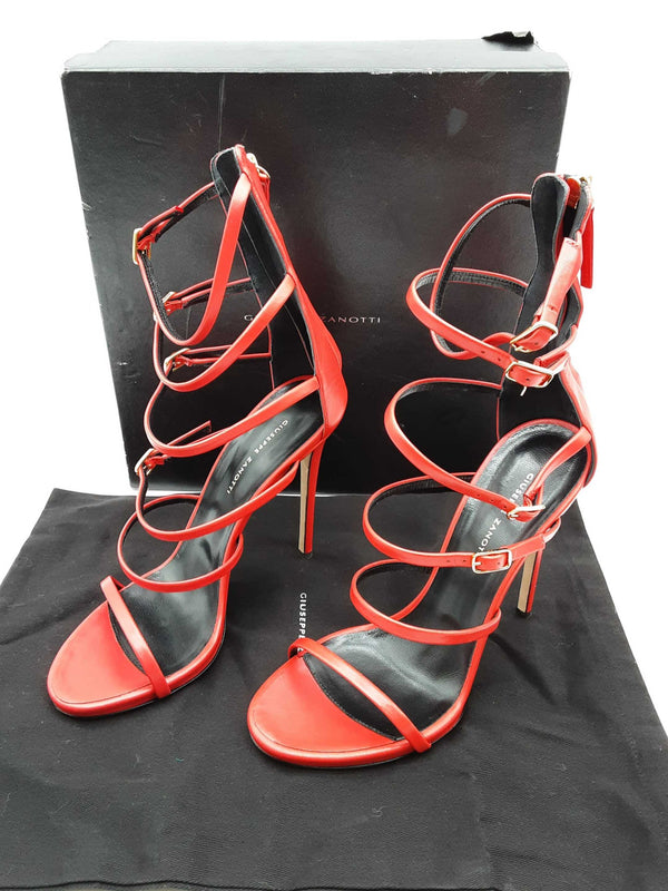 Giuseppe Zanotti Margaret Red Strappy Heels Size Eu 40 Do0325loxde