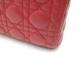 Christian Dior Lambskin Cannage Large Lady Dior Red Handbag Aa0926srzsa