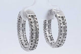 8.0cttw Diamond Inside Out Hoop Earrings 14k White Gold 8.6 Grams Eb0326lrxzdu
