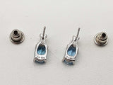 Blue Topaz 10k White Gold 1.0g Stud Earrings Do0526rxde