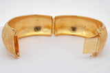 23k Yellow Gold Floral Etched Hinged Bangle Bracelet 75.9 Grams Eb0526cexzsa