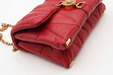 Versace Kleio Quilted Red Leather Crossbody Bag Eb0326pxzsa