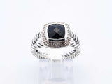 David Yurman Onyx, Diamond & Sterling Silver Petite Albion Ring 5.3 Grams Size 6.25 Fw0525oxzdu