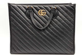 Gucci Gg Marmont Black Leather Tote Bag Eb0526llexsa