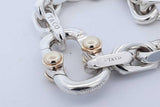 Tiffany & Co. Makers Sterling Silver Link 18k Bracelet 57.7g 9 Inch Eb0626rxzde