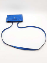 Balmain Blue Leather Studded Crossbody Bag Eb0426lxzde