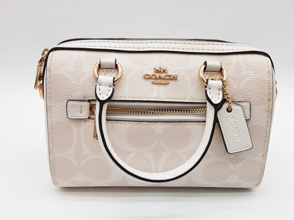 Coach Mini Rowan White Signature Coated Canvas Crossbody Bag Do0725rxde