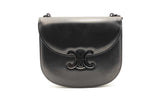 Celine Besace Triomphe Black Leather Shoulder Bag Eb1224lxxzsa