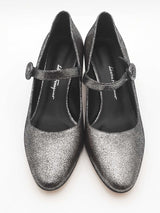 Salvatore Ferragamo Silver Metallic Ortensia Mary Jane Pumps Size 6b Eb0626lxzsa