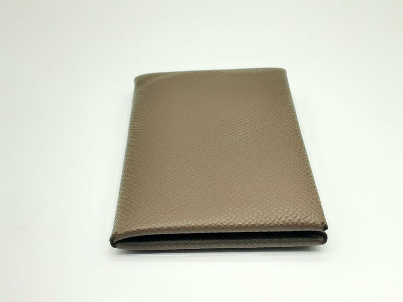 Hermes Calvi Duo Etoupe Brown Epsom Compact Card Holder Wallet Do0524wxzde