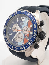 Tag Heuer X Gulf Special Edition Formula 1 43mm Steel & Rubber Watch Fw0426wxzdu