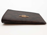 Coach Mini Skinny Brown Signature Coated Canvas Id Case Do0325orde