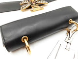Gucci Queen Margaret Small Shoulder Bag In Black & Ivory Leather Fw0626orzdu