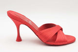 Christian Louboutin Nicol Is Back Red Satin Mules Size 38.5 Eb0226lxzsa