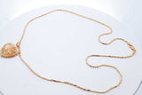 21k Yellow Gold Chain & Filigree Heart Pendant 18.3 Grams 24 Inch Eb0626oorxde