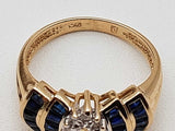 Sapphires 10k Yellow Gold 3.3g Ring Size 7 Do0626orrde