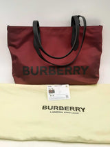 Burberry Burgundy Econyl Nylon Logo Tote Bag Eb0425oxzsa