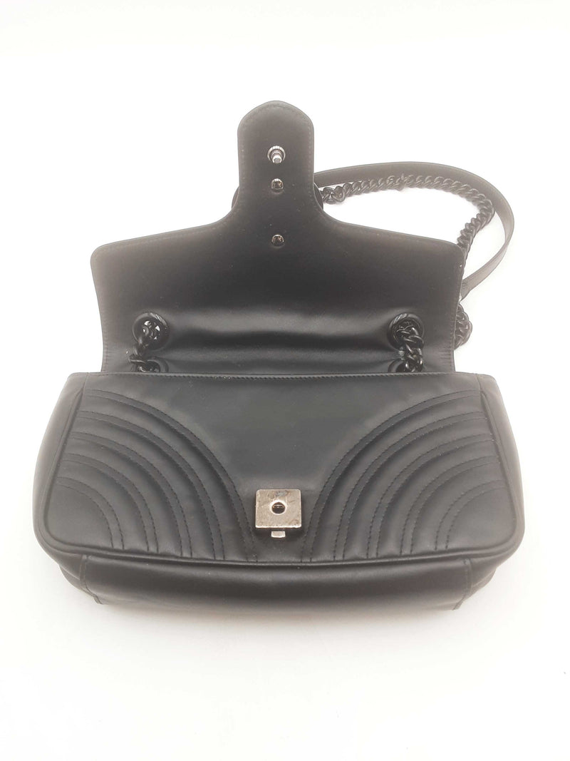 Gucci Gg Marmont Medium Black Shoulder Bag Sd0625irzsa