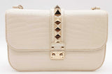 Valentino Garavani Rockstud Glam Lock Croc Embossed Leather Bag Eb0326lrxzde