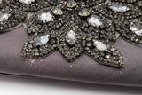 Salvatore Ferragamo Rhinestone Embellished Gray Shoulder Bag Eb1026wrxde