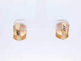 18k Yellow Gold Tri-tone Textured Hoop Earrings 4.3 Grams Fw0125ooxdu