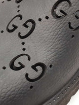 Gucci Perforated Gg Black Rubber Slip-on Sandals Size Us 7 Men's Fw1125lzxdu