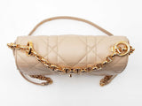 Christian Dior Small Soft Caro Bag In Beige Macrocannage Lambskin Fw0326srxdu