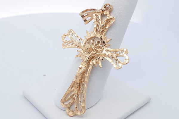 14k Yellow Gold Crucifix Pendant 5.6 Grams Eb1024lrxsa