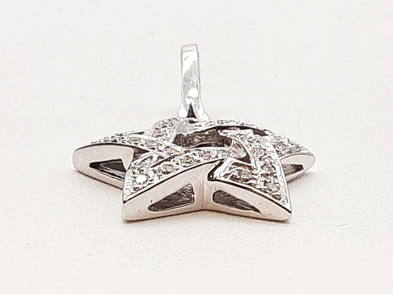 0.30 Cttw Diamonds 14k White Gold 5.4g Star Pendant Do0825lrxde