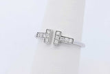 Tiffany & Co. T Diamond Wire 18k White Gold Ring 2.7 Grams Size 7.5 Eb0826cxzde