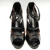 Manolo Blahnik Black Leopard Heels Size 40.5 Hs0223crsa