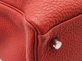 Hermes Kelly 40 Vermillion Red Clemence Palladium Shoulder Bag Do0523erxzde