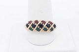 Ruby, Sapphire & Emerald Ring In 14k Yellow Gold 5 Grams Size 9.75 Eb0325lxzsa