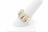 2.16cttw Diamond Cuban Link Ring In 10k Yellow Gold 14.1g Size 7.75 Eb0926icrsa
