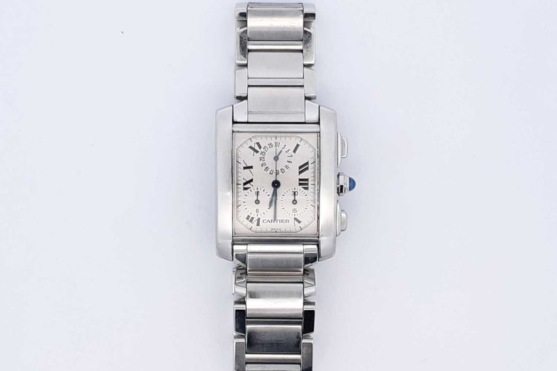 Cartier Tank Francaise Chronograph Quartz 28mm Stainless Steel Watch Eb824lrxzsa