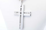 18k White Gold Diamond Cross Pendant Necklace 13.5 Grams 23.5 Inch Eb0226erxde