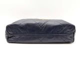 Chanel 22 Tote Bag In Navy Blue Diamond-quilted Shiny Calfskin Fw1225orxzdu