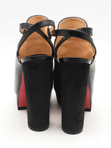 Christian Louboutin Forgeron Black Leather & Suede Pumps Size 36.5 Eb1125lxzsa
