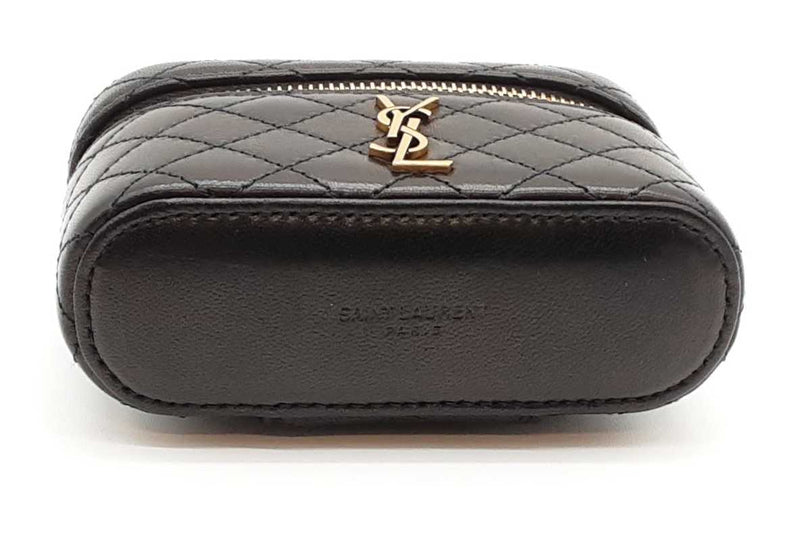 Yves Saint Laurent Quilted Black Leather Gaby Mini Vanity Case Eb1225exzde