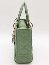 Christian Dior Lady Dior Mint Green Cannage Top Handle Bag Eb1225lrxzde