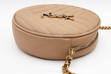 Yves Saint Laurent Vinyle Round Chevron Quilted Leather Crossbody Bag Eb626wxzde