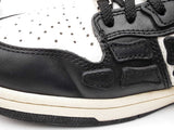 Amiri Skel Low Top Sneakers In Black & White Leather Size Us 11 Fw0126lzxdu