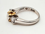 18k White Gold 5.3g Yellow Gold Heart Diamond Ring Size 5 Doloxzde 144020013262