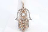 Approx. 2.38ctw Hamsa Diamond Pendant In 14k Yellow Gold 4.3 Grams Eb0523srxsa