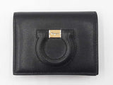 Salvatore Ferragamo Gancino City French Wallet In Black & Red Leather Fw526llxdu