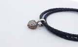 Lagos Caviar Braided Leather Bracelet With Sterling & 18k Heart Charm Eb822pxsa