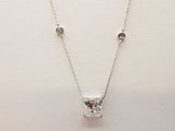 1.43 Cttw Lab Grown Diamonds 14k Wg 2.4g Princess Necklace 18 In Do1225erxde