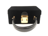 Fendi Push-lock Box Satchel In Black Velvet Fw0926cxzdu
