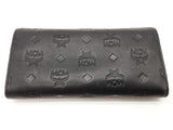 Mcm Black Embossed Logo Leather Continental Trifold Wallet Do0825crde