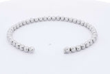 14k White Gold Ball Bead Moon Cut Cuff Bracelet 5.9 Grams Eb1024ocrsa